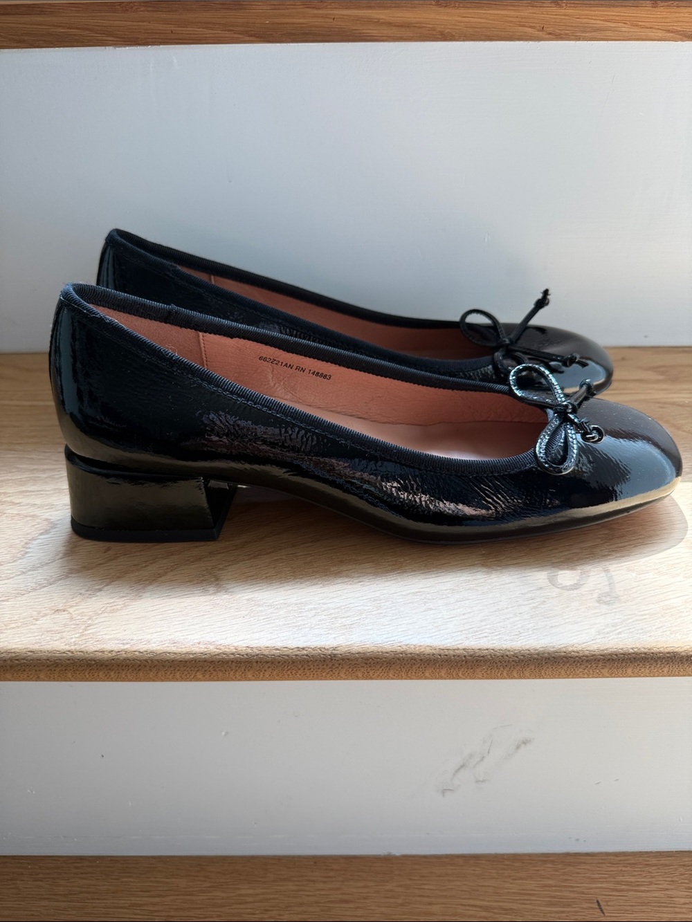 Bibi Lou Heeled Leather Ballet Pumps - Picture 3 of 6